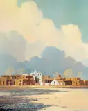 Charles H. Pabst, Mission Light (Taos Pueblo), oil on canvas