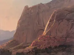 Jim Wilcox, Lake Powell Cliffs, oil on Masonite