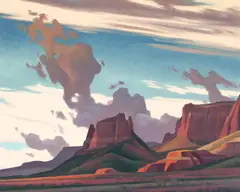 Ed Mell, Red Rock Cloud Drift, oil on canvas
