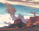Ed Mell, Red Rock Cloud Drift, oil on canvas