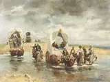 Donald Teague, The Wedding Procession (Spanish Holiday), oil on board