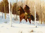 Richard D. Thomas, Her Trusty Steed, oil on masonite