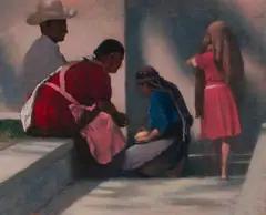 Elias J. Rivera, Oaxaca Market '88 VI, oil on canvas