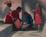 Elias J. Rivera, Oaxaca Market '88 VI, oil on canvas