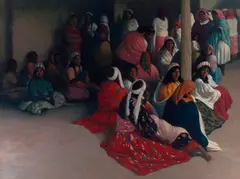 Elias J. Rivera, Women of Tarahumara III, oil on canvas