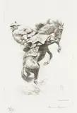 Edward Borein, Bucking Horse (Galvin 62), n.d., Etching and drypoint on wove paper with Umbria Italia watermark, the second (final) state