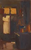 Xavier Martínez, Fountain in Paris and Interior Sketch (a group of two)