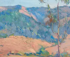 Xavier Martínez, California Hills, oil on board