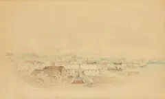 John Prendergast, View of San Francisco (likely Rincon Hill), watercolor and pencil on paper