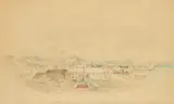 John Prendergast, View of San Francisco (likely Rincon Hill), watercolor and pencil on paper