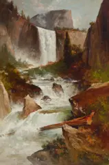 Vernal Falls, Yosemite by Thomas Hill, oil on canvas, sold Aug 2023
