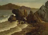 Albert Bierstadt, Baker's Beach (San Francisco), oil on paper laid to board