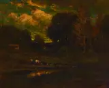 William Keith, Wooded Interior, oil on board