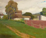 Arthur Hill Gilbert, Clouds Over the Farm, oil on canvas