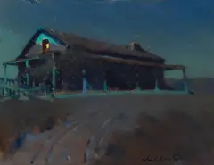 Adobe at Night by Charles Rollo Peters, oil on panel, sold Aug 2023