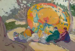 Jane Peterson, A California Picnic, circa 1916, watercolor and gouache on paper