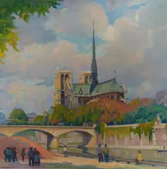 Abel George Warshawsky, A View of Paris, oil on canvas