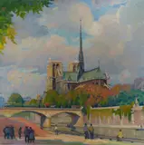 Abel George Warshawsky, A View of Paris, oil on canvas