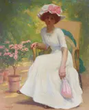 Lee Fritz Randolph, Woman in White, oil on canvas