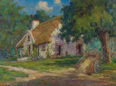 Dedrick Brandes Stuber, The Old Thatched Bungalow, oil on canvas