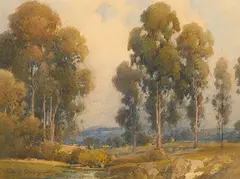 Eucalyptus Grove by Percy Gray, watercolor on paper, sold Aug 2023