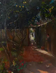 Adolf M. Brougier, Le Rendezvous, oil on canvas
