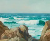 Maurice Braun, Rocky Coastline, oil on canvas