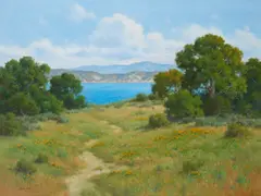 David Chapple, Lakeside Retreat, oil on canvas laid to board