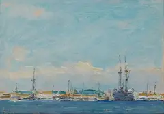 Frank Coburn, Los Angeles Harbor Scenes (a group of two), first signed 'F. Coburn' (lower right), second signed 'F. Coburn' (lower left)