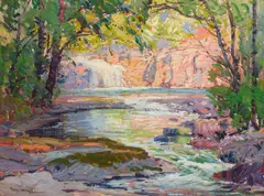 Paul Lauritz, A Secret Pool, oil on canvas laid to board