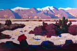 Conrad Buff, Desert Landscape with Cactus, oil on canvas