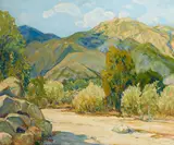 Rose Schneider, At El Monte, oil on board