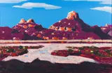 Conrad Buff, Desert Mountain, oil on board
