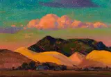 Alfred R. Mitchell, Pink Sky at Dusk, oil on board