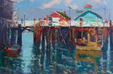 Joseph Nordmann, Inner Harbor Wharf, oil on Masonite