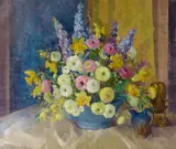 Nell Walker Warner, Floral Still Life, oil on canvas