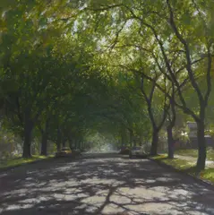 Fredric Dalkey, Driving Down 4th Avenue, oil on linen