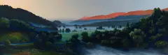 Stephen Hannock, Silverado Dawn, polished acrylic on canvas laid to board