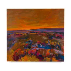 Portogese Landscape by Henrietta Berk, 1977, oil on canvas, sold Sep 2023