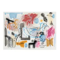 Jaune Quick–to–See Smith, Whooping Crane, 1991, watercolor, pastel and printed paper collage on paper