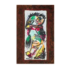 Karel Appel, Untitled, 1983, acrylic and paper on cardboard mounted on board