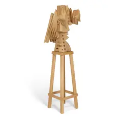 Mel Kendrick, Untitled (poplar with holes and grooves), 1984, poplar wood
