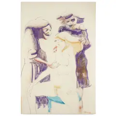 Hollywood Starlet by John Altoon, 1966, pastel on illustration board, offered Sep 2023