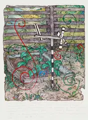 William T. Wiley, HAPPY? you NEAR DAY JA VOO DOO DOO, 1991, offset lithograph with acrylic hand coloring and graphite on paper
