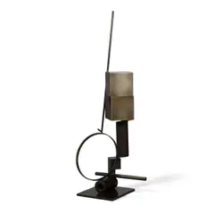 Fletcher Benton, Blocks Construct with Ring, 2005, steel with patina