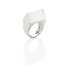 Squared Ring by DeWain Valentine, 1986, sterling silver, offered Sep 2023