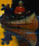 Charles LaSalle, The Moose Call, oil on board