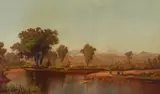Ransome Gillett Holdridge, Native American Encampment, oil on canvas