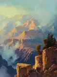William Scott Jennings, Storm in the Canyon, oil on canvas