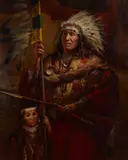 William Harry, Hollow Horn Bear, oil on canvas